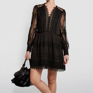 Self-Portrait Elegant Black Lace Dress size US 8 GOOD CONDITION